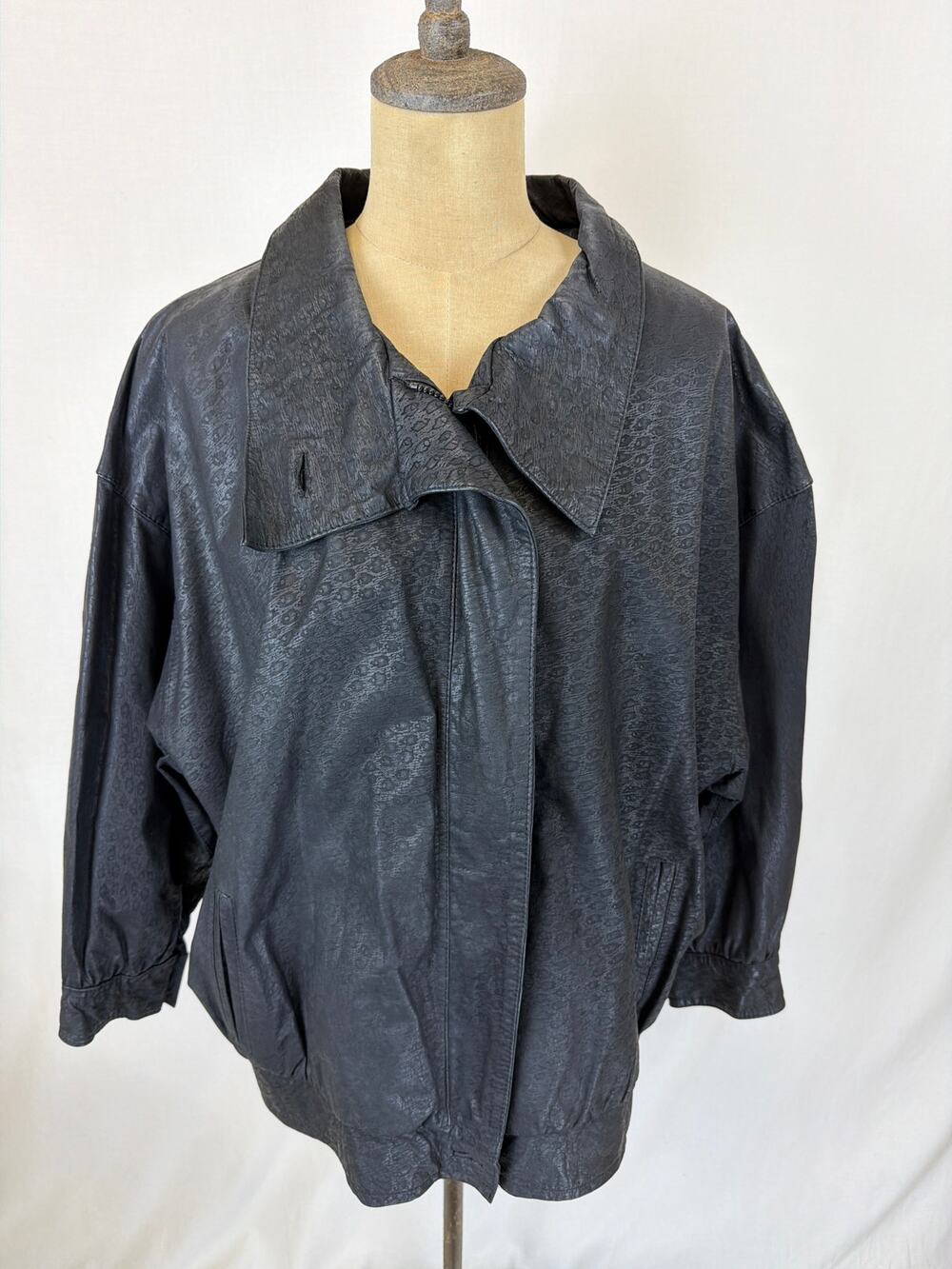 Lowell & Whitney Black Leather Jacket Large #0555